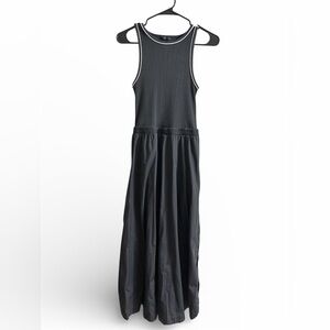 Zara Black Maxi Dress with White Trim
